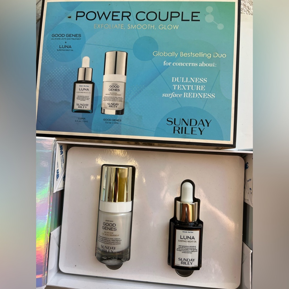 Sunday Riley - Power Couple- 2 pc set with Luna Sleeping Oil & Good Genes 0.5 oz